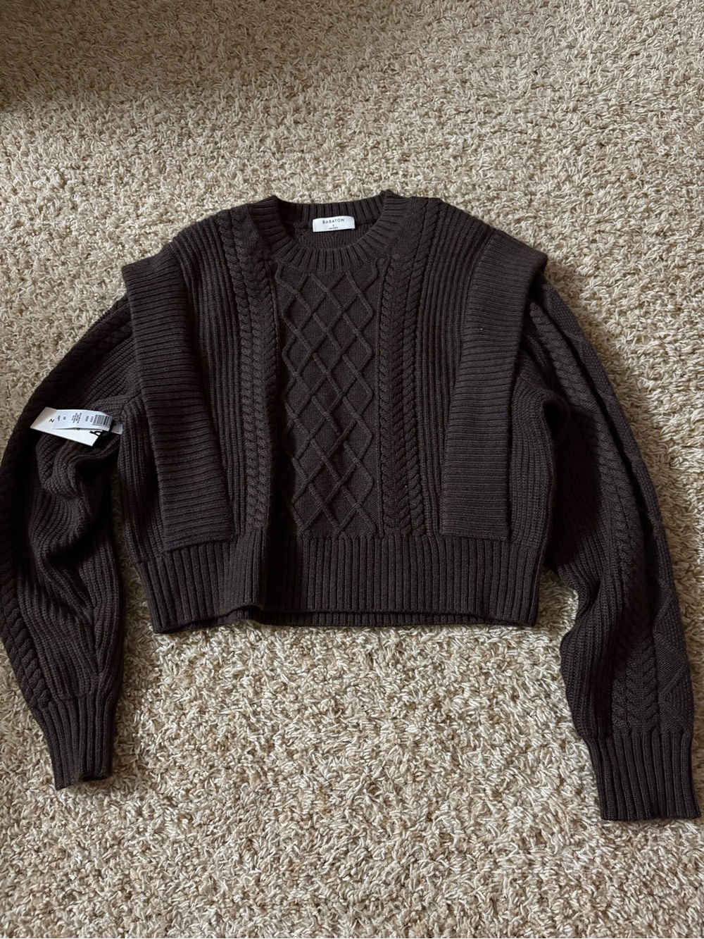 Babaton Merino Wool Rich Mocha Brown Sweater